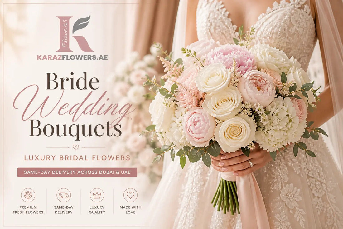 Bride Wedding Bouquets in Dubai | Luxury Bridal Flowers | Karaz - karazflowers.ae