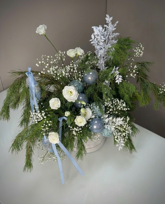 Blue & Silver Christmas Flower Box