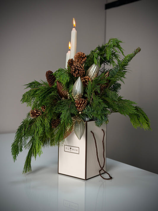 Classic Christmas Candle Centerpiece