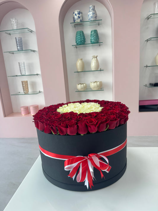 100 Burgundy Roses Box