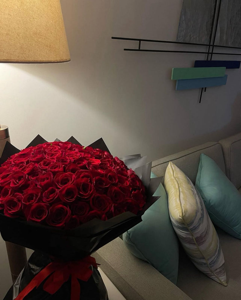 Premium rose box setup in Dubai International City 🌹