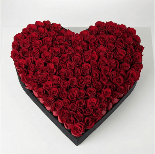 Eternal Love Red Rose Heart Box - karazflowers.ae