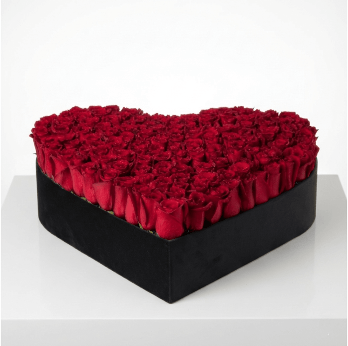Eternal Love Red Rose Heart Box - karazflowers.ae