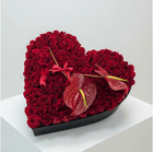 Exotic Love Rose & Anthurium Heart Box - karazflowers.ae