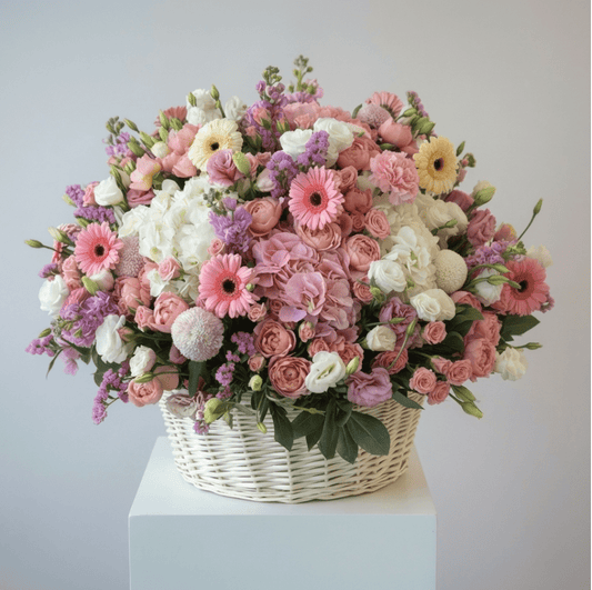 Grand Luxury Mixed Flower Basket - karazflowers.ae