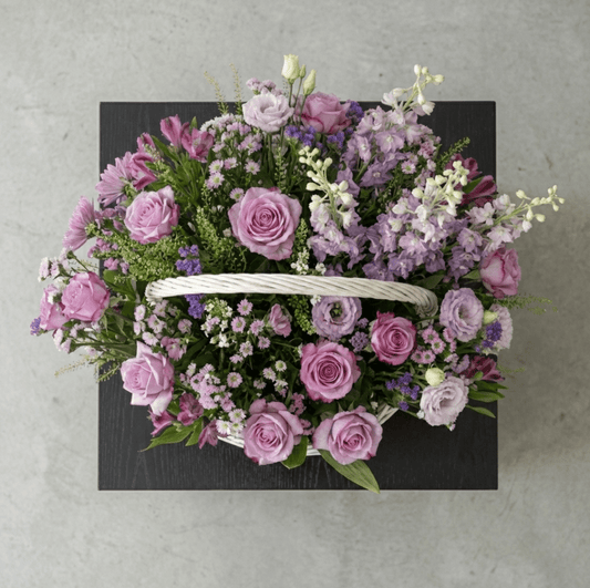 Majestic Purple & Pink Garden Basket - karazflowers.ae