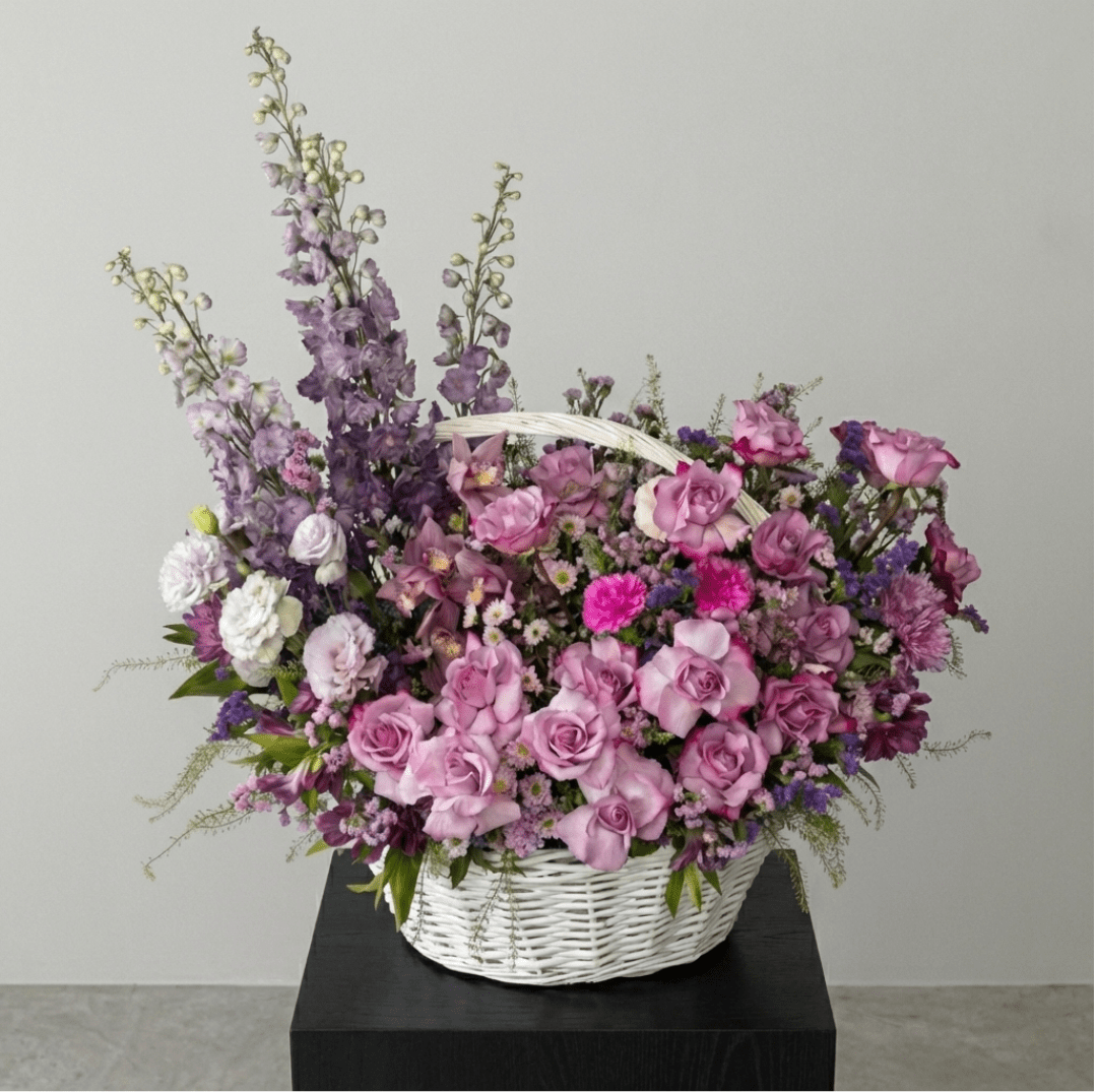 Majestic Purple & Pink Garden Basket - karazflowers.ae