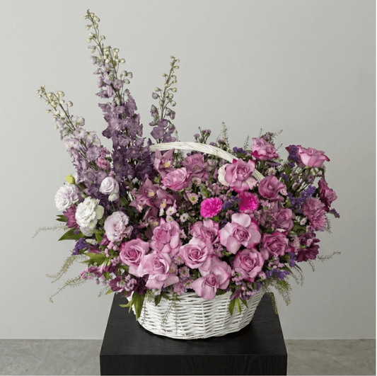 Majestic Purple & Pink Garden Basket - karazflowers.ae