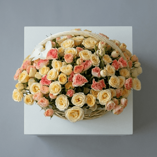 Radiant Mixed Spray Rose Basket - karazflowers.ae