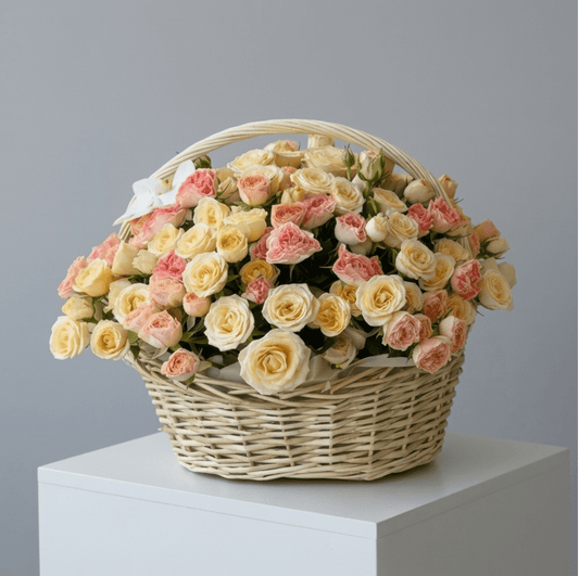 Radiant Mixed Spray Rose Basket - karazflowers.ae