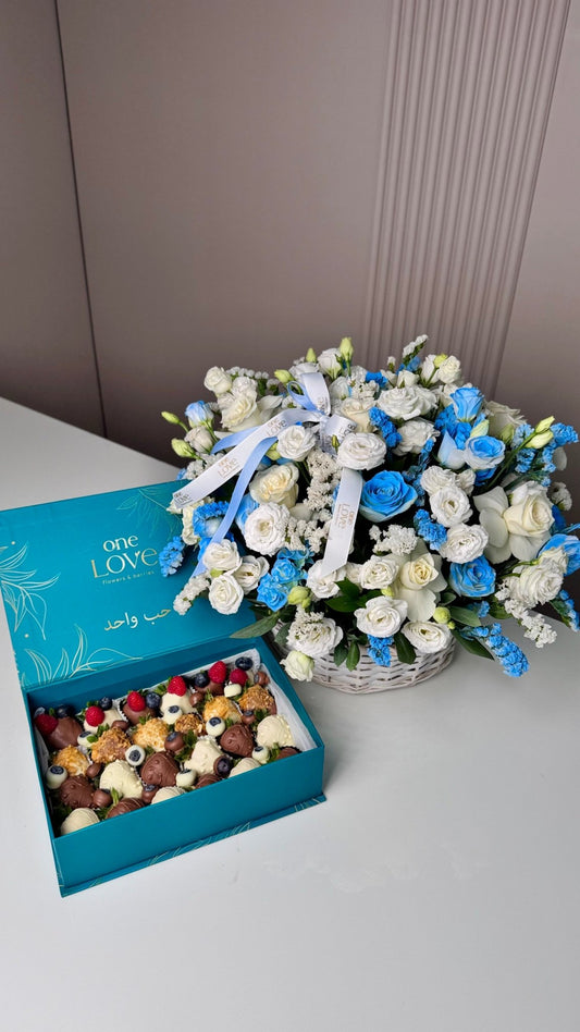 The 'Blue Harmony' Combo - karazflowers.ae